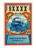 9Xxxx Steam Train Broom Label