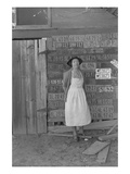 Farm Woman Beside Her Barn Door