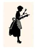 Homemaker Reads a Recipe Book