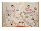 Portolan Map of Spain  England  Ireland and France
