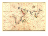 Portolan Map of Africa  the Indian Ocean and the Indian Subcontinent