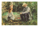 Eugène Manet and His Daughter in the Garden