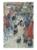 Flags on Fifth Avenue  Winter 1918