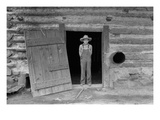 Farm Boy in Doorway of Tobacco Barn