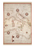 Portolan Atlas of the Mediterranean Sea  Western Europe  and the Northwest Coast of Africa