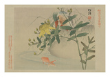 Kingfisher and Goldfish in Pond