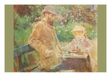 Eugène Manet and His Daughter in Bougival