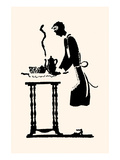 Maid Prepares Hot and Steaming Coffee