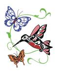 Hummingbird & Butterflies