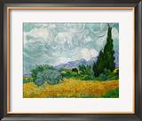 Wheatfield with Cypresses  c1889