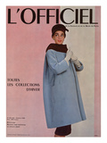 L'Officiel  October 1955 - Balenciaga  Manteau Sept-Huitièmes en Velours Côtelé