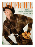 L'Officiel  1971 - Manteau de Wébé en Velours de Laine Écossais de Léonard