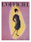 L'Officiel  September 1959 - Robe de Christian Dior en Grizki de Lesur
