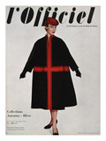 L'Officiel  September 1953 - Manteau de Christian Dior  Mainage Rouge de Ducharne