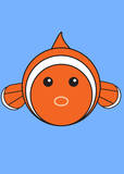 Clown Fish On Blue