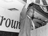 Harold Washington  Waves to Supporters