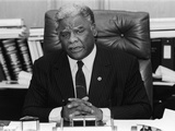 Harold Washington  During an Office Interview  1987