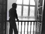 Sugar Ray Leonard   Stands on His House Balcony  Washington DC  1983