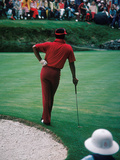 Professional Golfer Lee Elder Waits His Turn to Putt   April 1975 Master Tournament