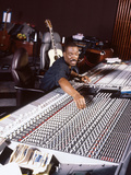 Comedian and Actor Eddie Murphy Listens to the Playback of One of His Tunes  April 1994
