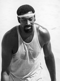 Wilt Chamberlain of the Los Angeles Lakers Tries His Hand at Volleyball  1970