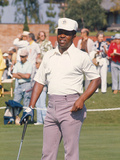 Professional Golfer Lee Elder Works the Greens    1974
