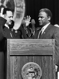 Harold Washington  Swearing in as Mayor of Chicago  Illinois 1983