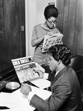 James Brown Looks over a Copy of His Record  Cold Sweat