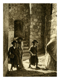 Orthodoxo Hassidic Jews on their Way to Synagogue  Jerusalem