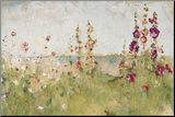 Hollyhocks by the Sea