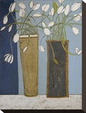 Elongated Vases with White Tulips