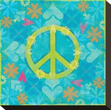 Peace Sign Floral Hearts I