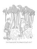 "No  I found my ball  I'm looking for the golf course" - New Yorker Cartoon