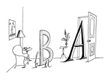 Upper and lower case A's and B's in a living room setting - New Yorker Cartoon