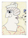 Profile drawing with nose on one side of the head  and the mouth on the ot… - New Yorker Cartoon