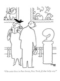 "The artist lives in Port Jervis  New York  if that helps any" - New Yorker Cartoon
