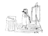 Dog in painter's frock painting a bone - New Yorker Cartoon