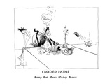 CROSSED PATHS-Krazy Kat Meets Mickey Mouse - New Yorker Cartoon