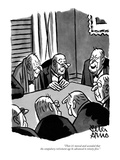 "Then it's moved and seconded that the compulsory retirement age be advanc…" - New Yorker Cartoon