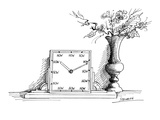 A clock has 'NOW' printed where each of the numbers should be Beside it i… - New Yorker Cartoon