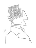 Bust of man The top of his head is a maze - New Yorker Cartoon