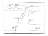 A road with many options that refer to time - New Yorker Cartoon