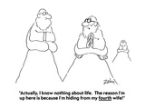 "Actually  I know nothing about life  The reason I'm up here is because I…" - Cartoon