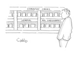 Man looking at greeting cards; one of the sections of cards he sees reads … - Cartoon