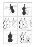Man takes a bass fiddle case to the beach He removes the bass and uses it… - New Yorker Cartoon