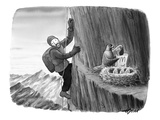 A mountain climber spies an eagle feeding her chicks an order of McDonald'… - New Yorker Cartoon