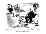 "I like walks in the rain  old barns  and Edna St Vincent Millay  Does t…" - New Yorker Cartoon