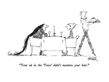 "Your ad in the 'Voice' didn't mention your hair" - New Yorker Cartoon