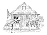 Sign on 'Floyd's Store' reads  'This Is Not A Gallery' - New Yorker Cartoon