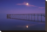 Pier and Moon at Dusk